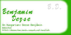 benjamin dezse business card