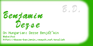 benjamin dezse business card